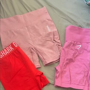 Gymshark Women's Bike Shorts - Pink and Red